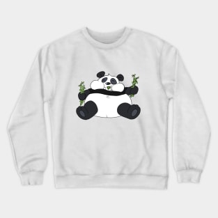 Fatty Panda Eating Bamboo Crewneck Sweatshirt